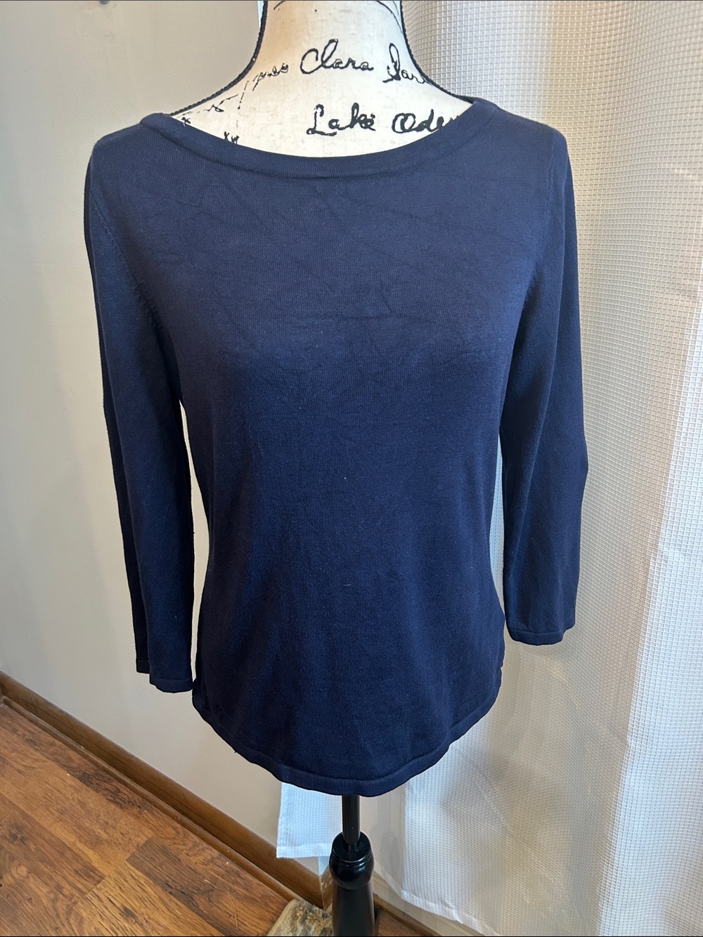Ralph Lauren Navy Boatneck Long Sleeve Top